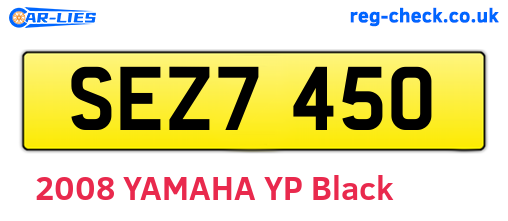 SEZ7450 are the vehicle registration plates.