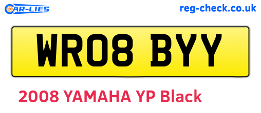WR08BYY are the vehicle registration plates.