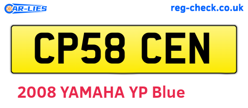 CP58CEN are the vehicle registration plates.