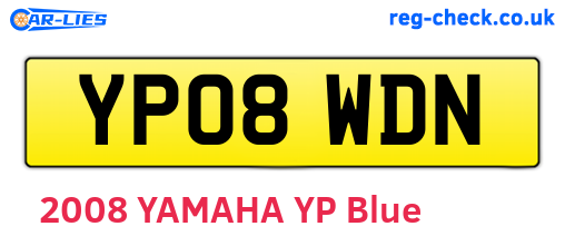 YP08WDN are the vehicle registration plates.