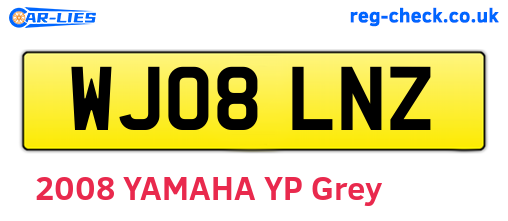 WJ08LNZ are the vehicle registration plates.