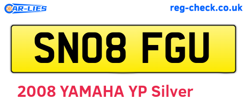 SN08FGU are the vehicle registration plates.