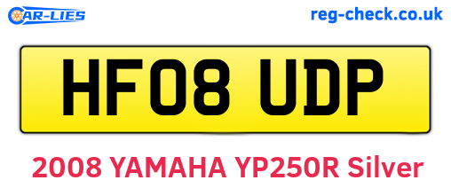 HF08UDP are the vehicle registration plates.