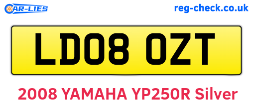 LD08OZT are the vehicle registration plates.