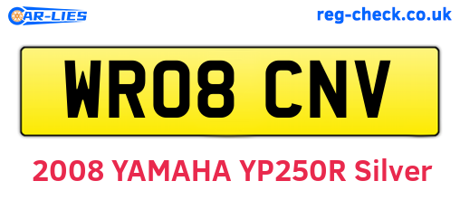 WR08CNV are the vehicle registration plates.