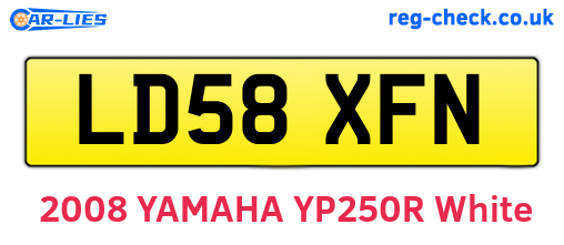 LD58XFN are the vehicle registration plates.