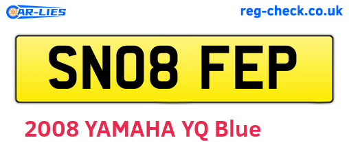 SN08FEP are the vehicle registration plates.