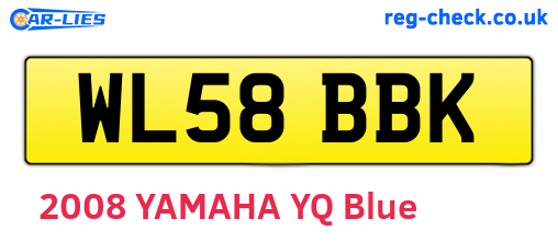 WL58BBK are the vehicle registration plates.