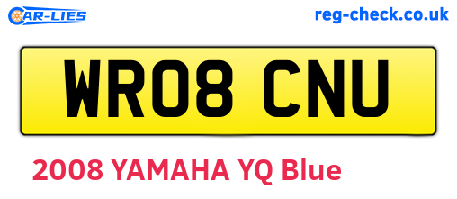 WR08CNU are the vehicle registration plates.