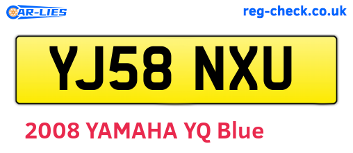 YJ58NXU are the vehicle registration plates.