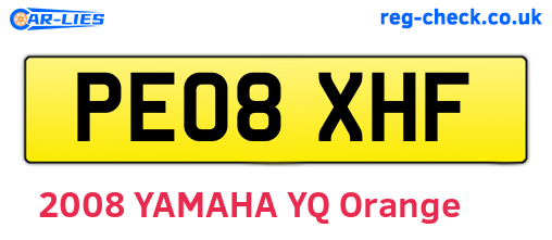 PE08XHF are the vehicle registration plates.