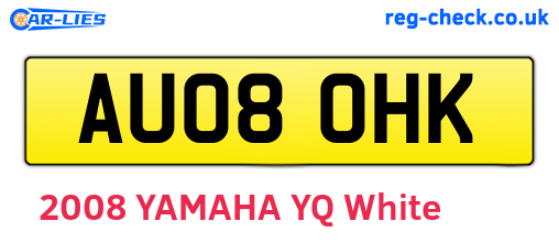 AU08OHK are the vehicle registration plates.