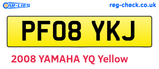 PF08YKJ are the vehicle registration plates.