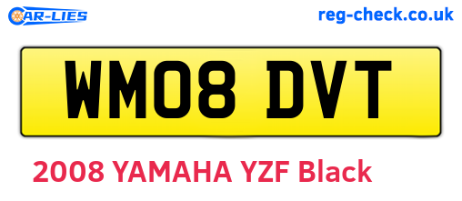 WM08DVT are the vehicle registration plates.