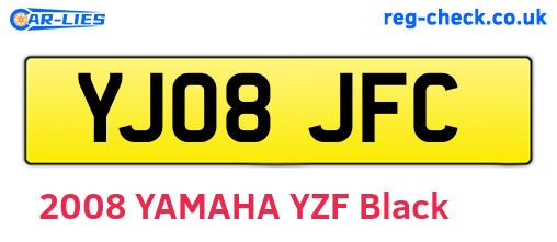 YJ08JFC are the vehicle registration plates.