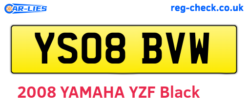 YS08BVW are the vehicle registration plates.