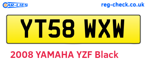 YT58WXW are the vehicle registration plates.