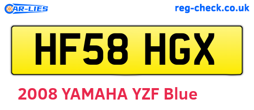 HF58HGX are the vehicle registration plates.