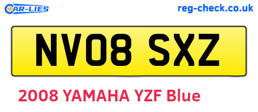 NV08SXZ are the vehicle registration plates.