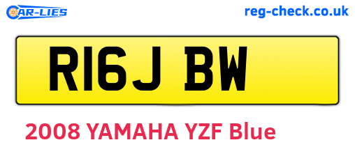 R16JBW are the vehicle registration plates.