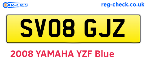 SV08GJZ are the vehicle registration plates.