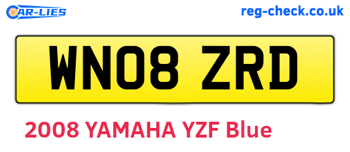 WN08ZRD are the vehicle registration plates.