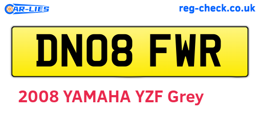 DN08FWR are the vehicle registration plates.