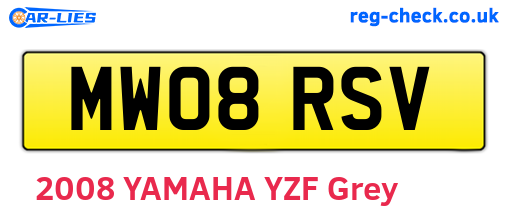 MW08RSV are the vehicle registration plates.