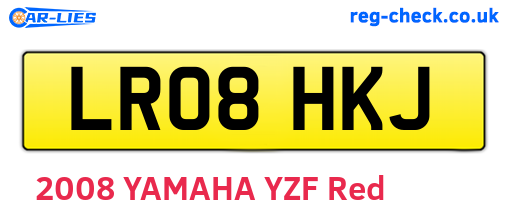 LR08HKJ are the vehicle registration plates.