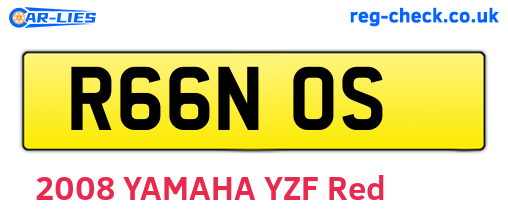 R66NOS are the vehicle registration plates.