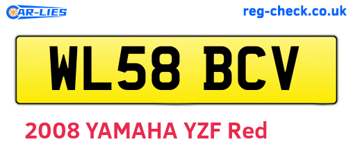 WL58BCV are the vehicle registration plates.