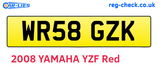 WR58GZK are the vehicle registration plates.