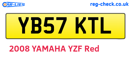 YB57KTL are the vehicle registration plates.