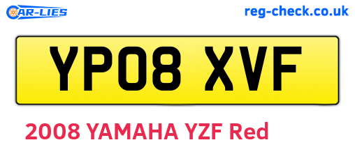 YP08XVF are the vehicle registration plates.