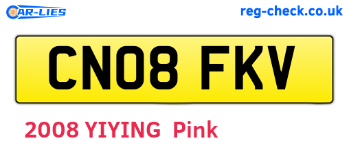 CN08FKV are the vehicle registration plates.