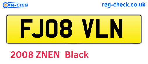FJ08VLN are the vehicle registration plates.