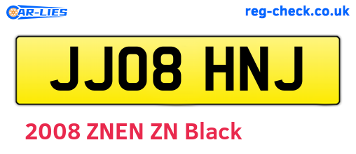 JJ08HNJ are the vehicle registration plates.