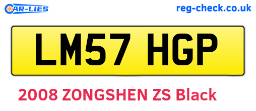 LM57HGP are the vehicle registration plates.