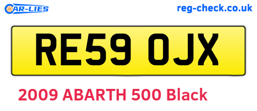 RE59OJX are the vehicle registration plates.