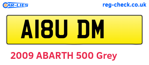 A18UDM are the vehicle registration plates.