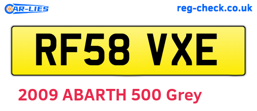 RF58VXE are the vehicle registration plates.