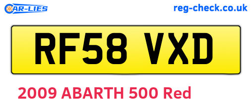 RF58VXD are the vehicle registration plates.