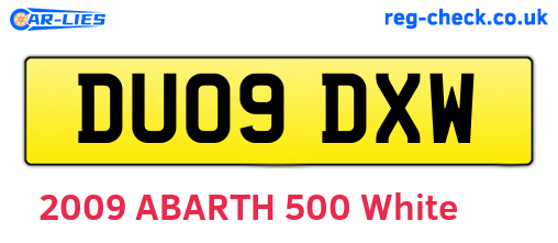 DU09DXW are the vehicle registration plates.