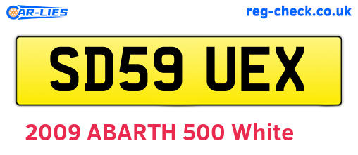 SD59UEX are the vehicle registration plates.