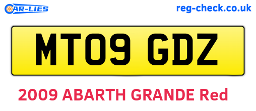 MT09GDZ are the vehicle registration plates.