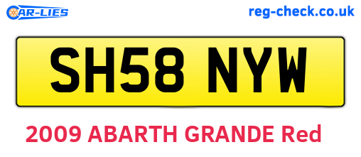 SH58NYW are the vehicle registration plates.
