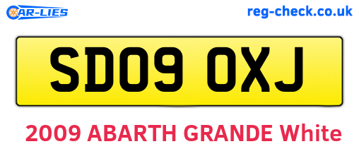 SD09OXJ are the vehicle registration plates.