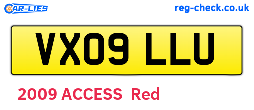 VX09LLU are the vehicle registration plates.