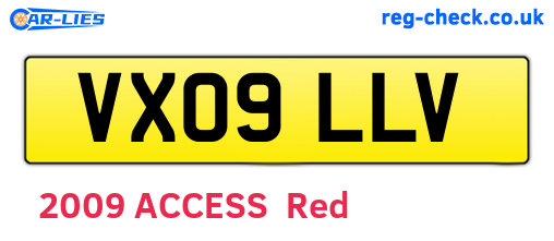 VX09LLV are the vehicle registration plates.