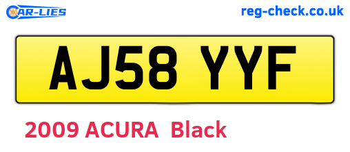 AJ58YYF are the vehicle registration plates.